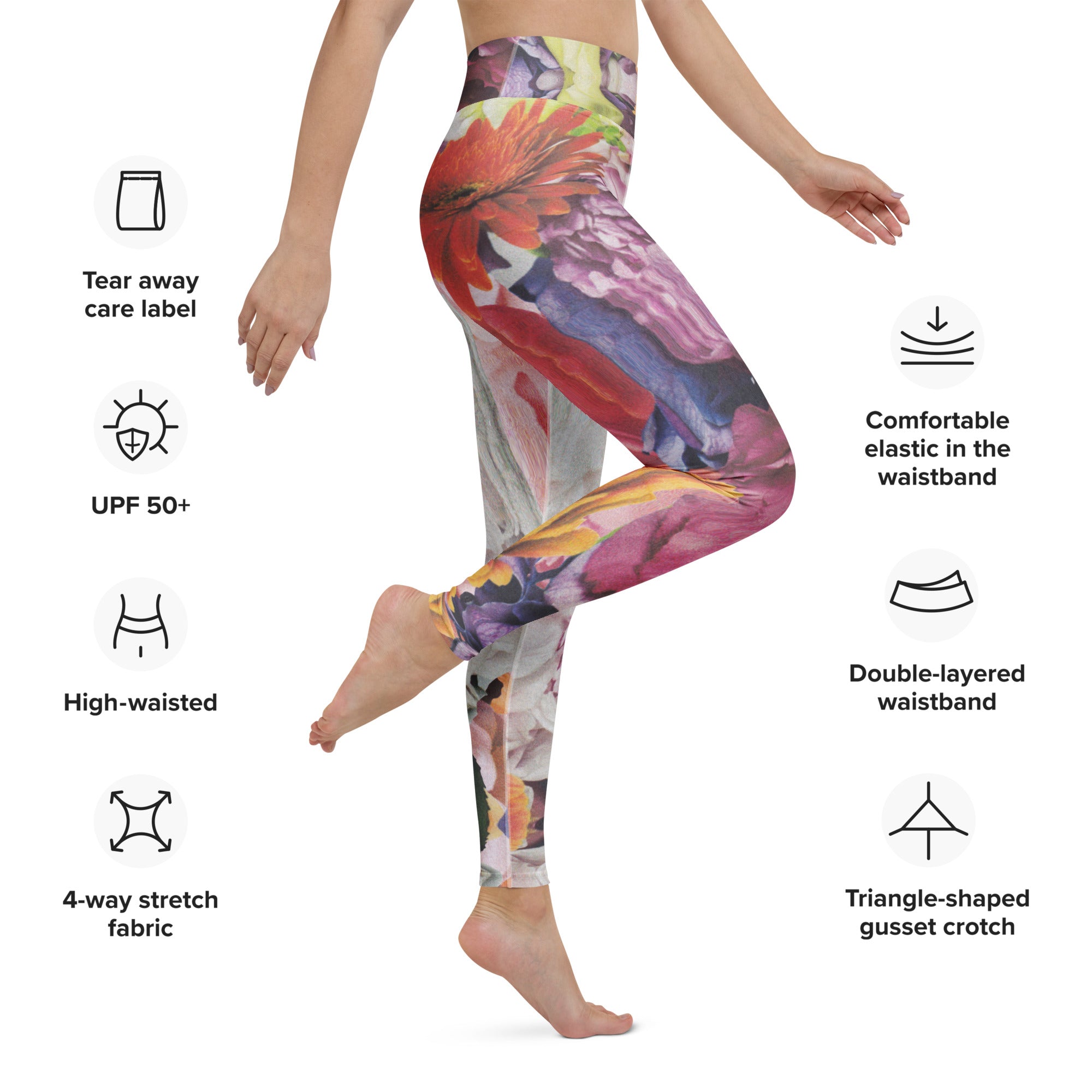 High Rise Yoga Leggings - Bloom Trip 3849478_8353