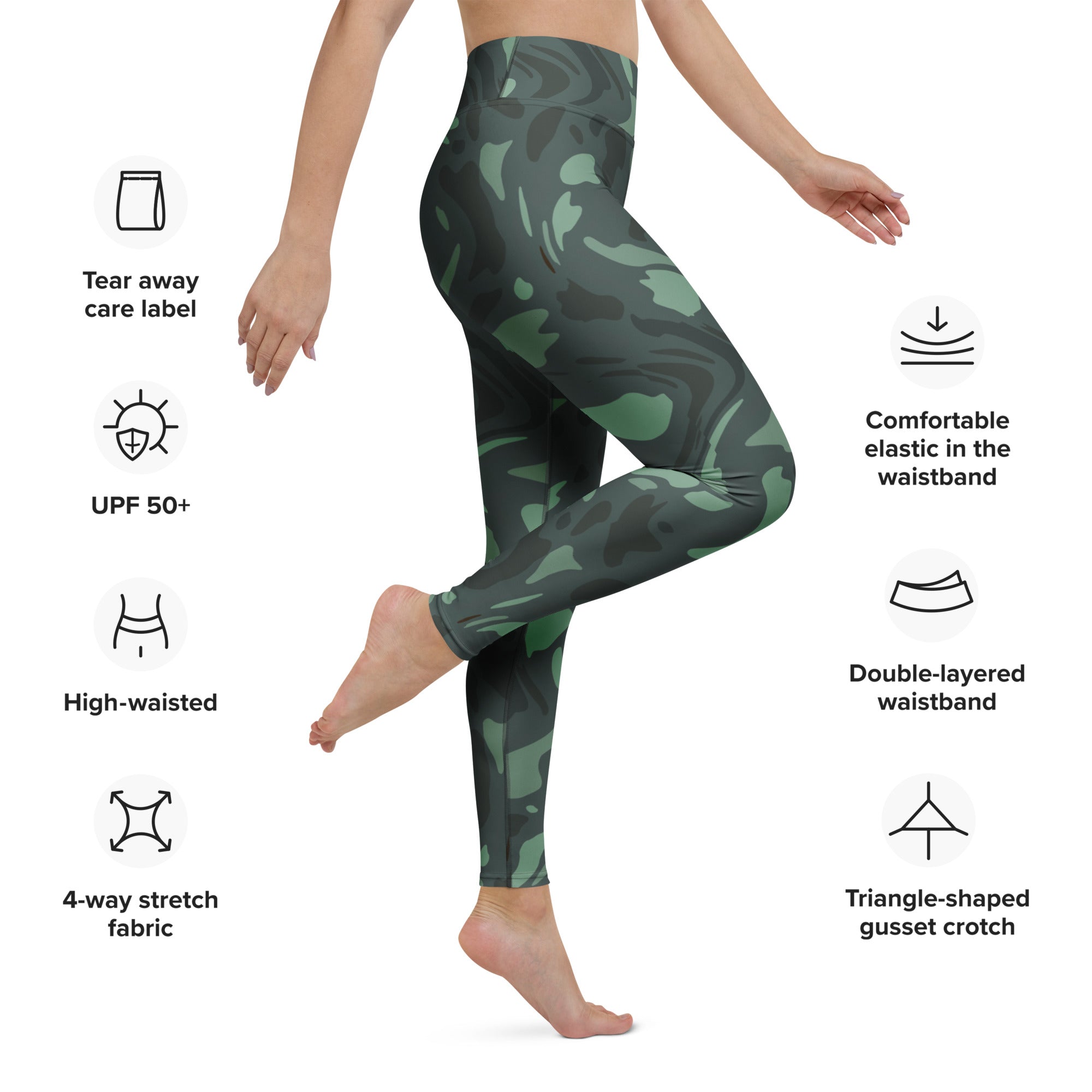 High Rise Yoga Leggings - Camo Flow 8455496_8353