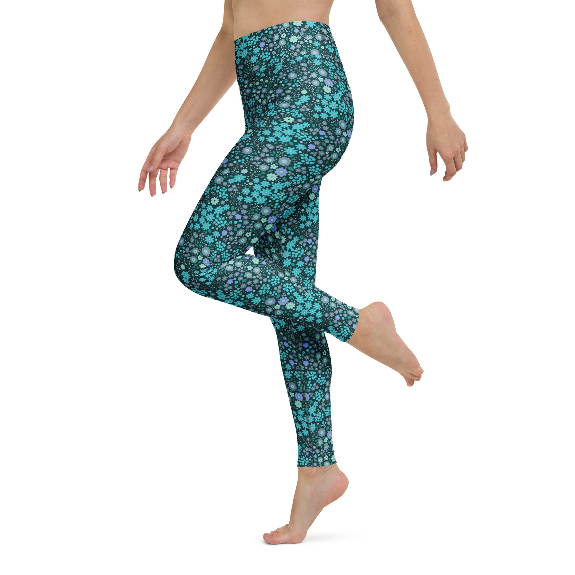 High Rise Yoga Leggings - Daisy Daze 6794990_8353