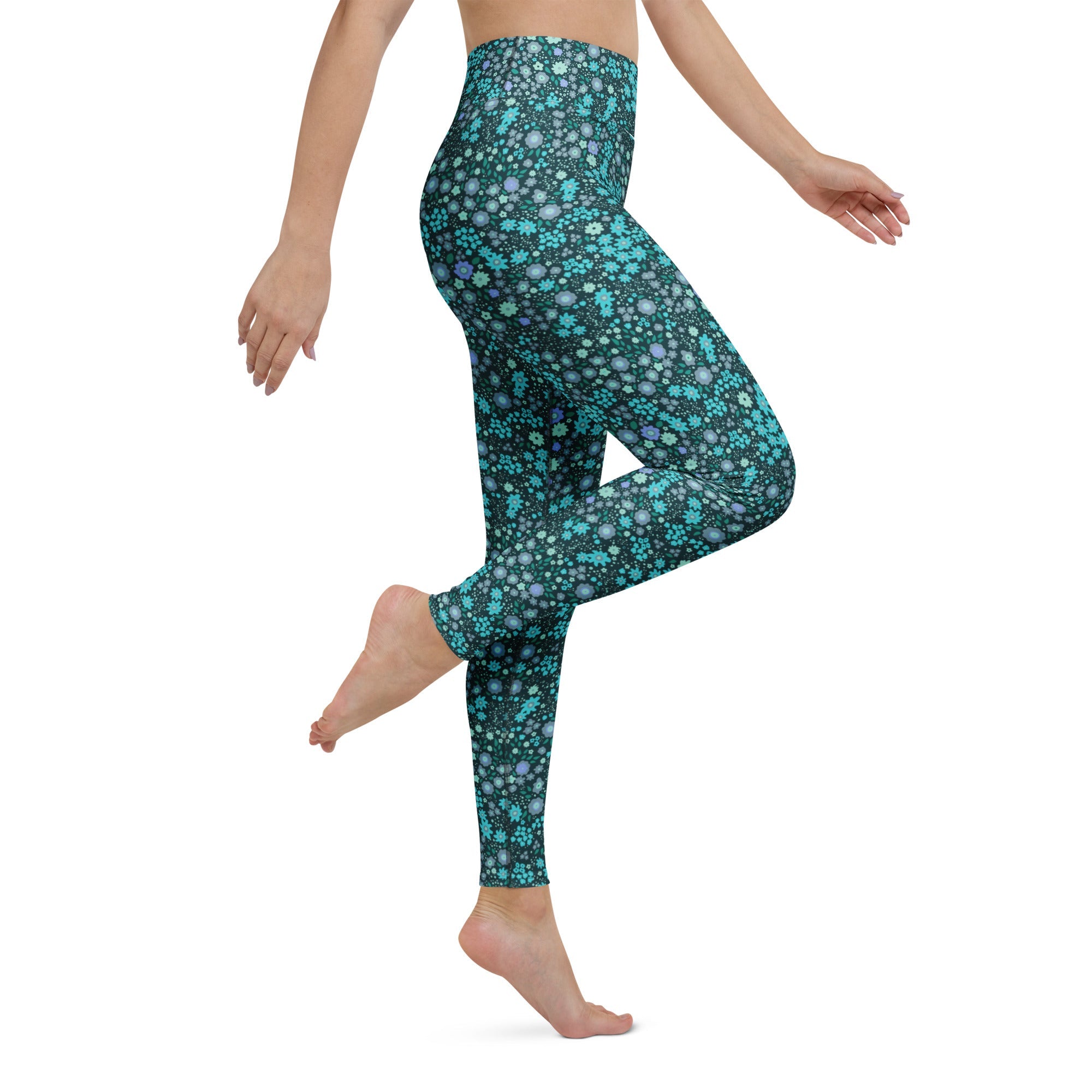 High Rise Yoga Leggings - Daisy Daze 6794990_8353