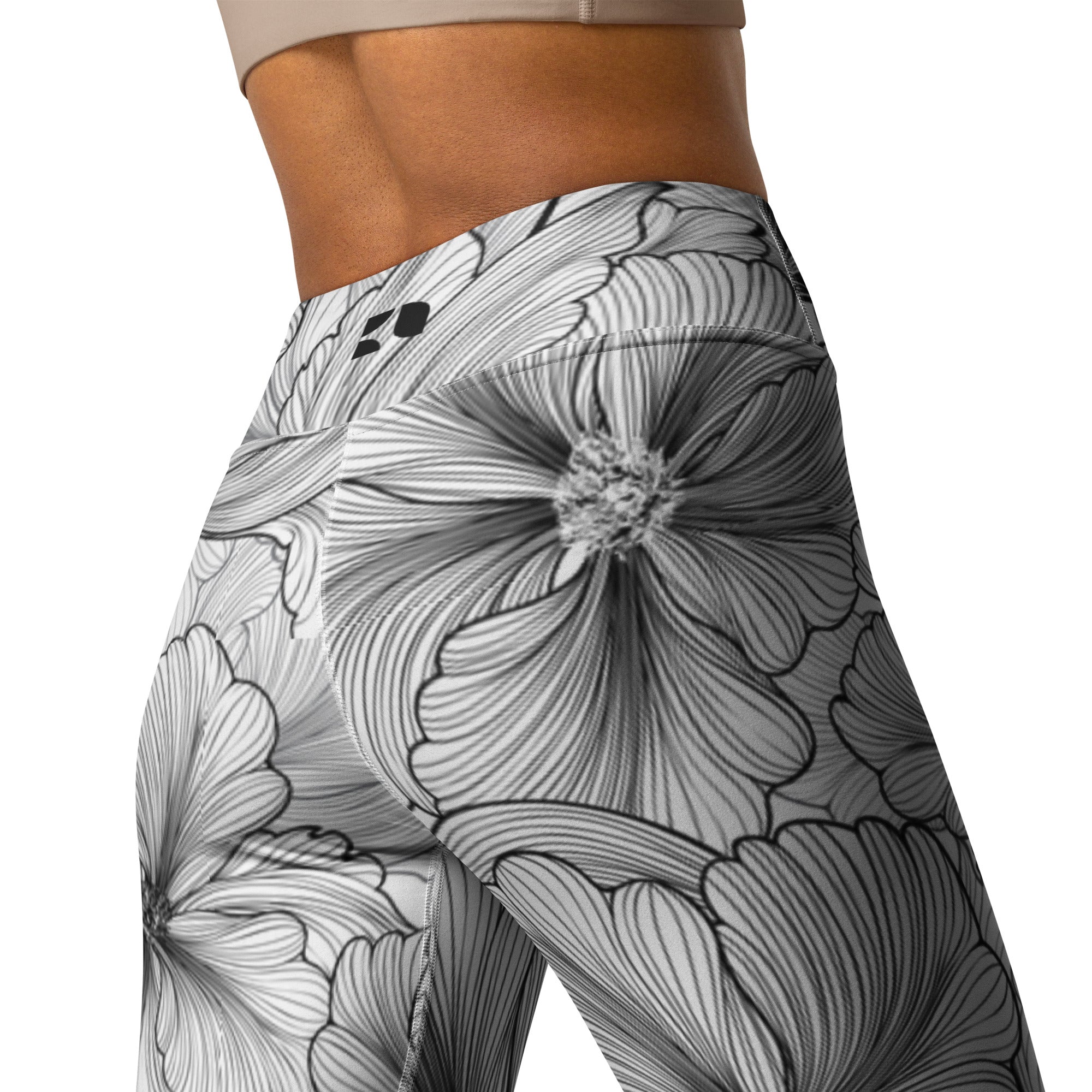 High Rise Leggings - Flower power 6458EFAAF312C_XS