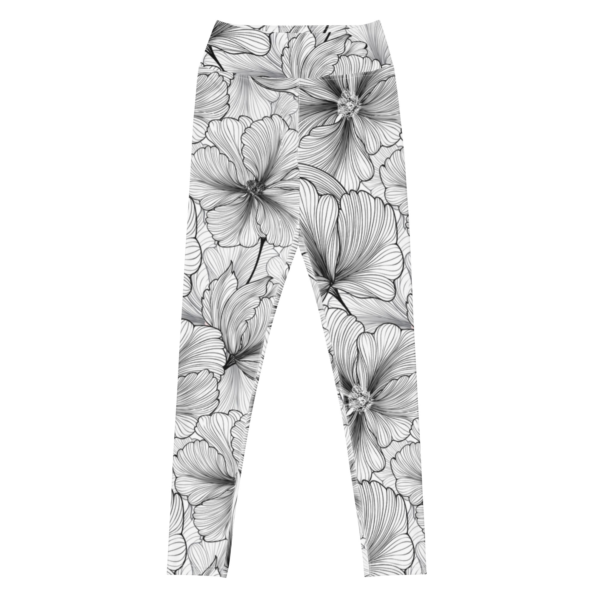 High Rise Leggings - Flower power 6458F0F65BF75_XS