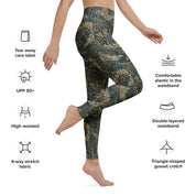 High Rise Leggings - Japanese Dragon 01YL001 - C - XS