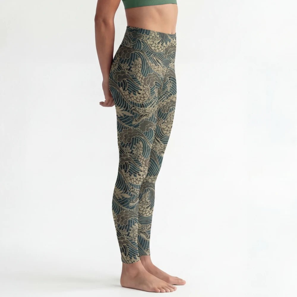 High Rise Leggings - Japanese Dragon 01YL001-L-XS