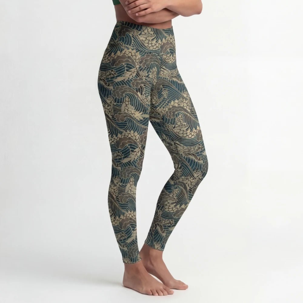 High Rise Leggings - Japanese Dragon 01YL001-L-XS