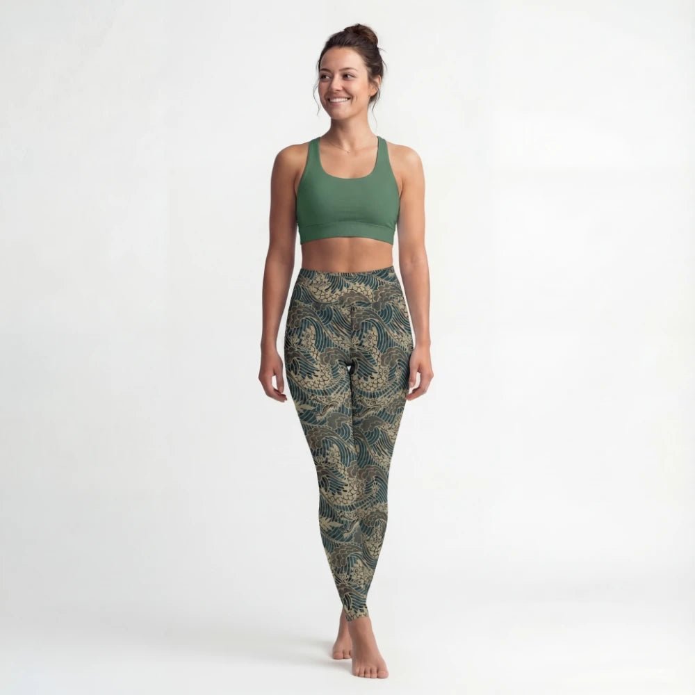 High Rise Leggings - Japanese Dragon 01YL001-L-XS