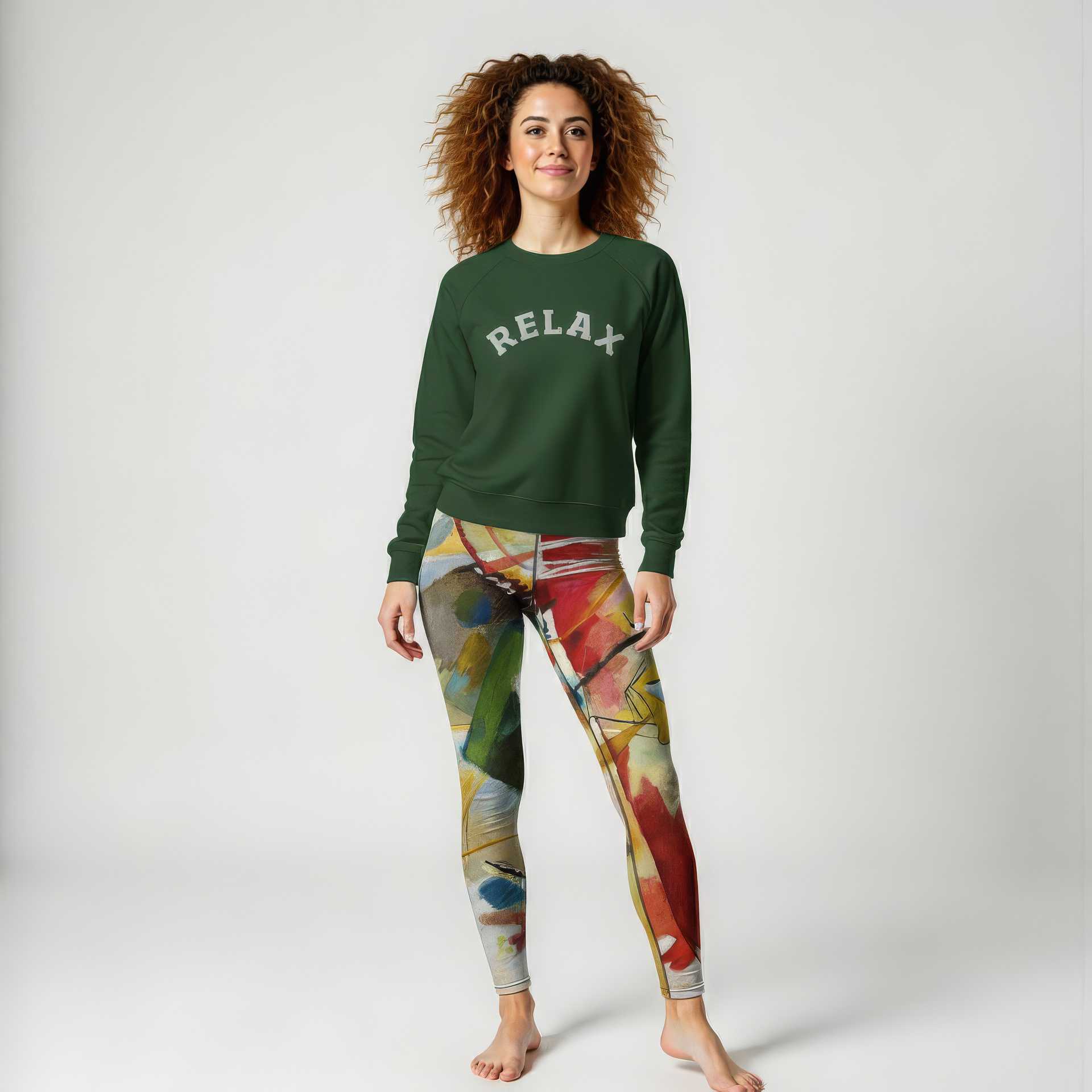 High Rise Leggings - Kandinsky Green Center 8476325_8353