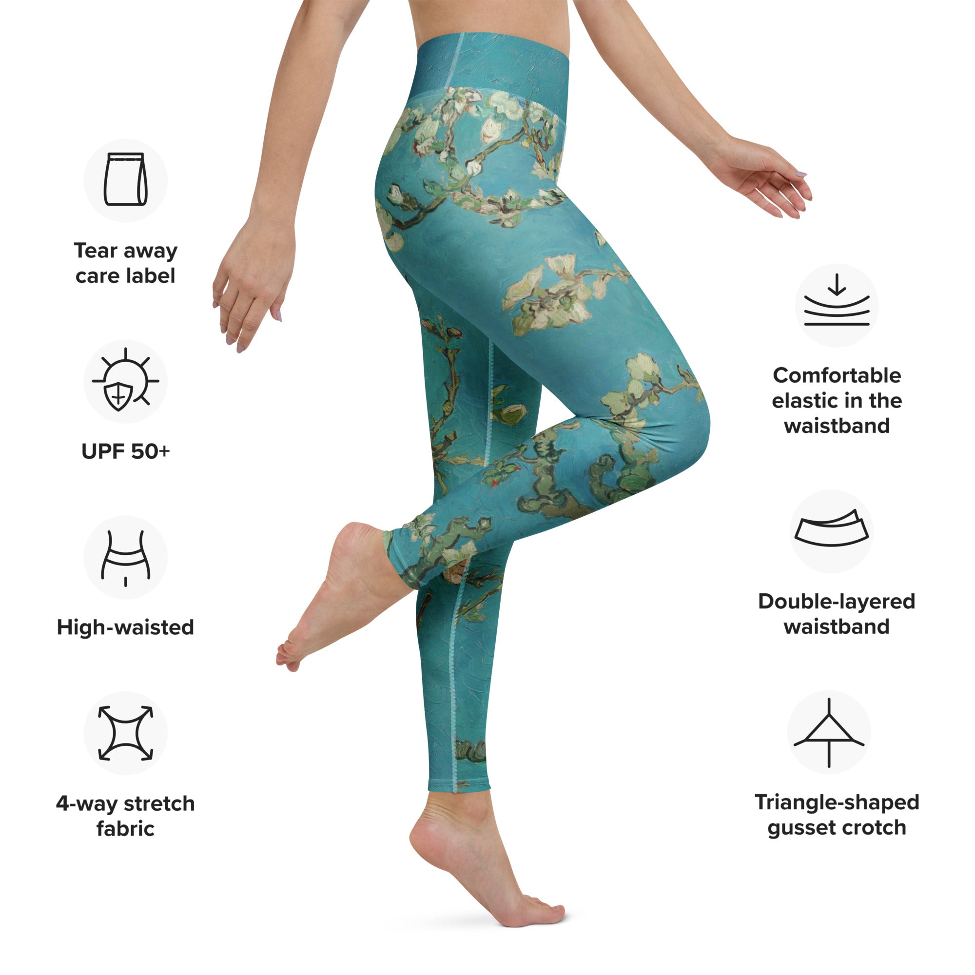 High Rise Leggings - Van Gogh Almond Blossoms 7936020_8353