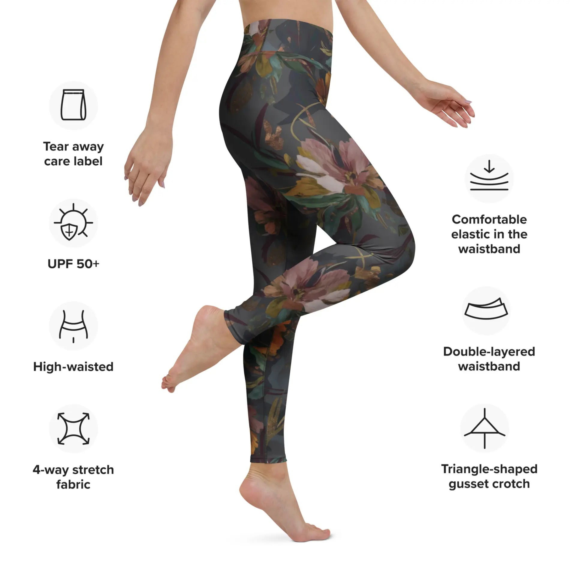 High Rise Leggings - Velvet Botanica 8783833_8353
