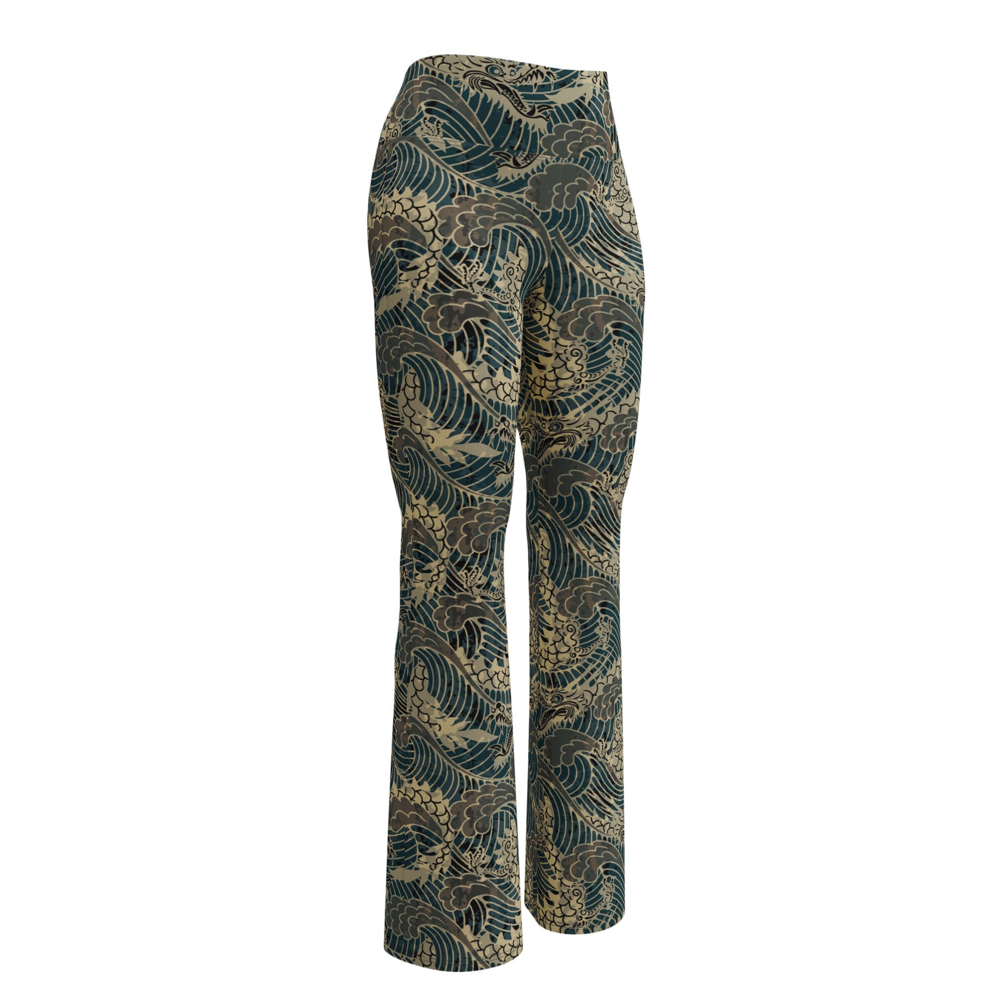 Recycled Flare Leggings - Japanese Dragon 3775583_19332