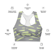 Welly Longline Sports Bra - Green Speckles 4986010_12290