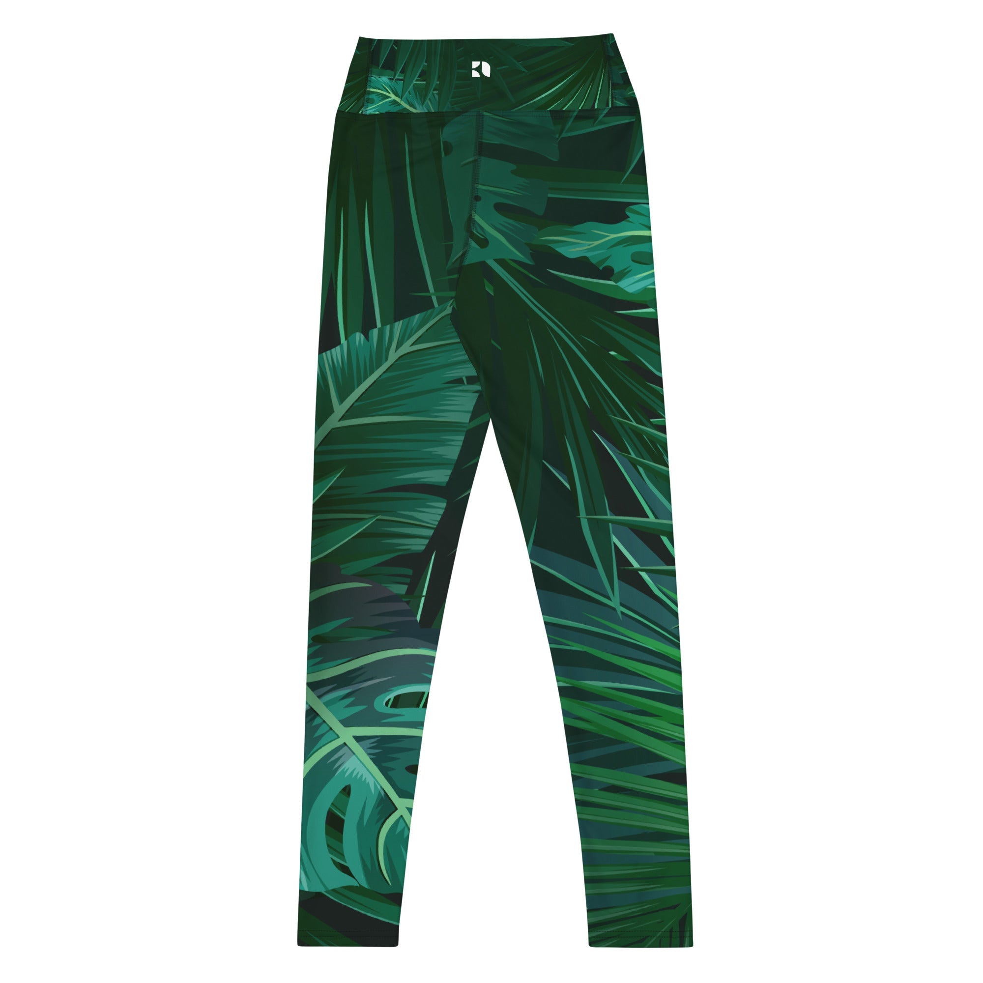 High Waisted Leggings for Women Tropical Palm Leaf Jungle Workout